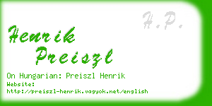 henrik preiszl business card